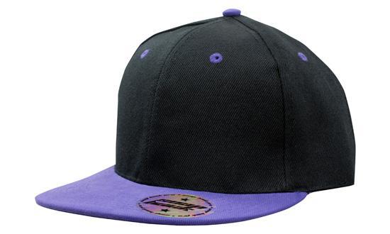 Кепка бейсболка Snapback чорно-фіолетова Headwear proffesional - Black Purple 4136