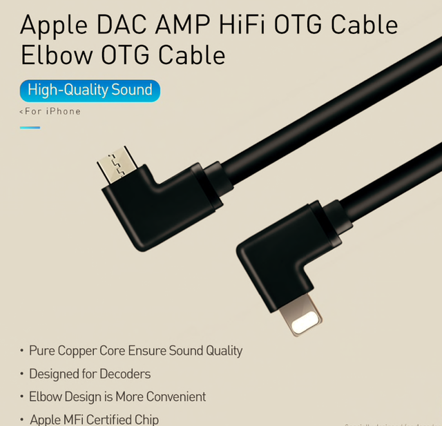 Кабель Lightning/Micro USB для iPhone iOS 10-11 с ЦАП усилителем