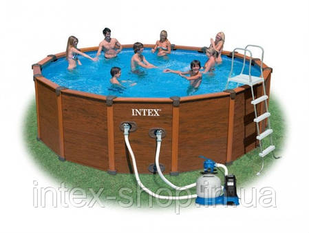 Каркасні басейни Intex 54968 Sequoia Spirit Wood-Grain Frame Pool (569х135см), фото 2