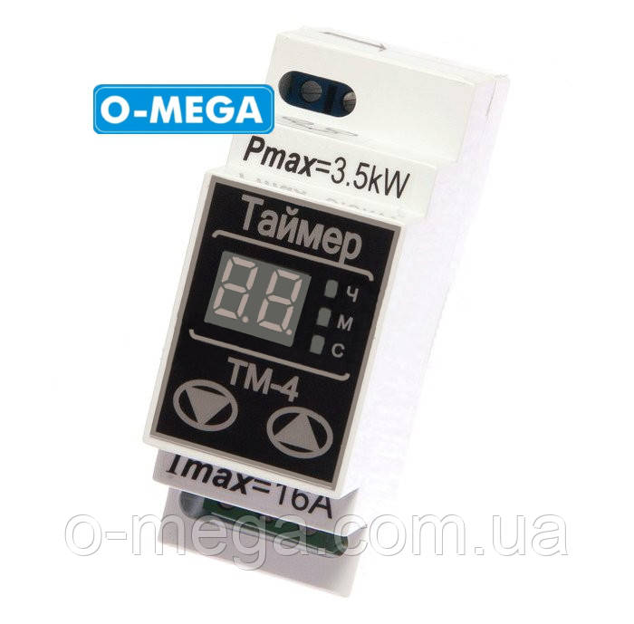 Таймер ТМ-4 цифровий 16A DIN, фото 1