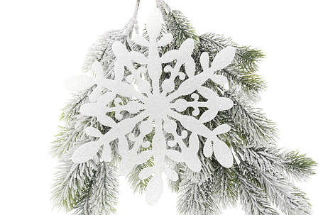 Новорічний декор Сніжинка 20 см, колір — білий, у пакованні 36штук 787-074), фото 2