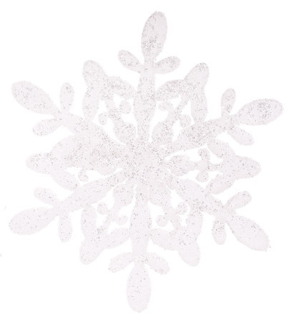 Набір декоративних сніжинок 15 см 4 шт. у наборі, у пакованні 18 наборів, колір білий (787-075)