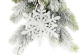 Набір декоративних сніжинок 15 см 4 шт. у наборі, у пакованні 18 наборів, колір білий (787-075), фото 2