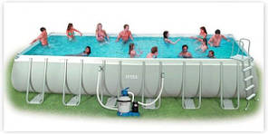 Басейн INTEX прямокутний Rectangular Ultra Frame 732х366х132 (комплект+хлорген), арт. 28364/54980, фото 2