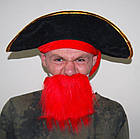 Штучна Борода на резинці, колір червоний, борода Пірата, фото 2
