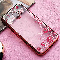 Чохол зі стразами для Samsung j4 2018 / j400 силіконовий Рожевий