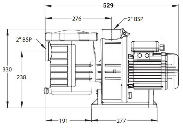Габаритні розміри насосів Pentair Water Ultra–Flow