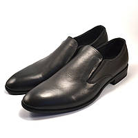Туфли на резинках лоферы мужские кожаные черные без шнурков классические Rosso Avangard Mono