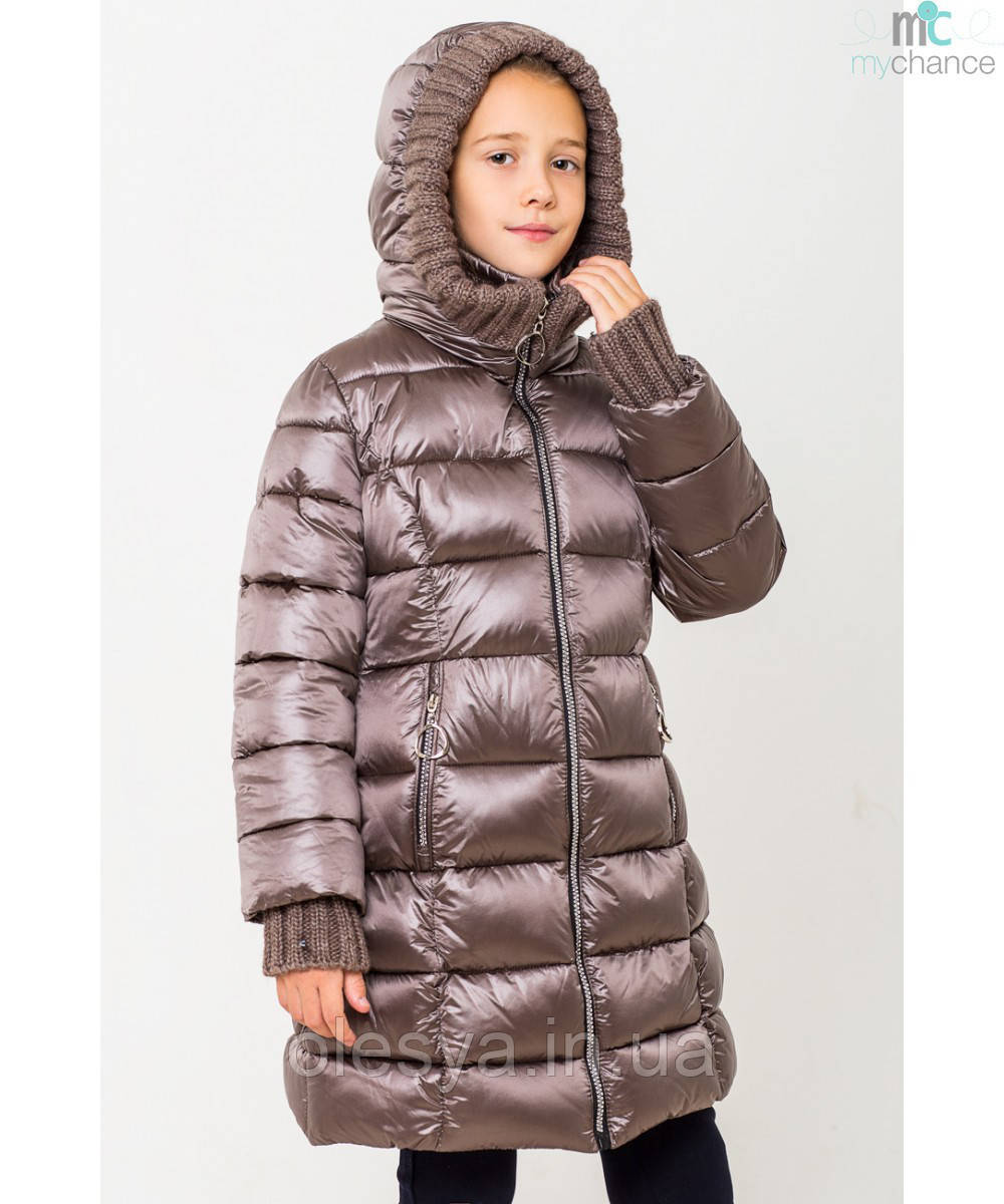 Пальто дитяче зимове на дівчинку з дов'язом Олівія Розміри 122,128,, фото 1