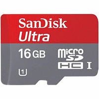 Карта пам'яті SanDisk Ultra microSD XC 16GB class 10 SD адаптер