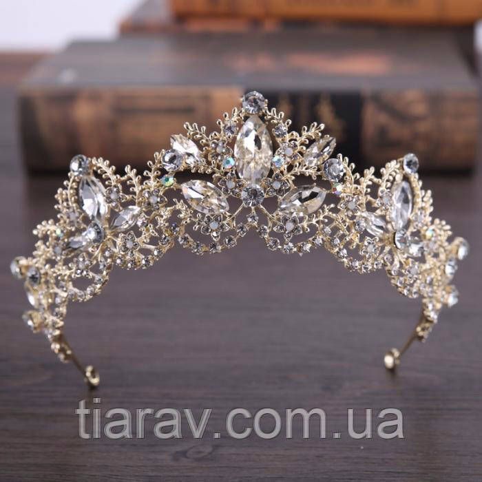 Свадебная корона диадема ДАНИЭЛЬ тиара для волос диадемы - фото 6 - id-p529416642