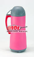 Термос 0,5л пластиковый со стеклянной колбой (цвет - розовый) Stenson DB105SX-4