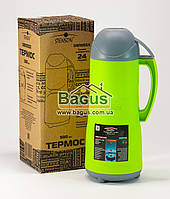 Термос 0,5 л пластиковий зі скляною колбою САЛАТОВИЙ STENSON DB105SX-1