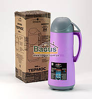 Термос 0,5 л пластиковий зі скляною колбою ФІОЛТИВИЙ STENSON DB105SX-3