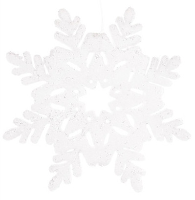 Набір декоративних сніжинок 10 см, 8 шт. у наборі, колір — білий, у пакованні 15 наборів (787-078)