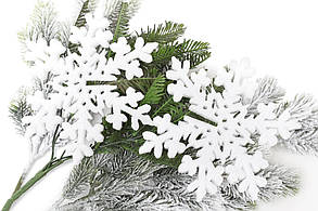 Новорічний декор Сніжинка (20 см) з ефектом 3D, колір — білий, у пакованні 45штука (787-081), фото 2