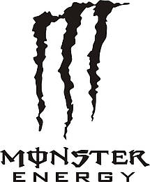 Наклейка Monster Energy - 21 х 17 см чорна