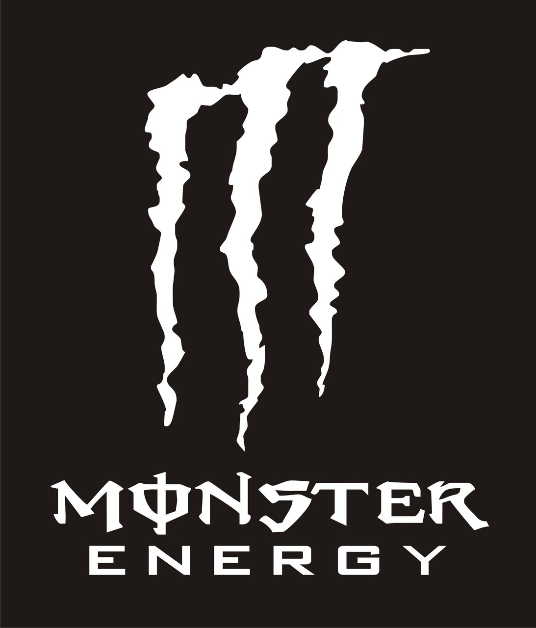 Наклейка Monster Energy - 21 х 17 см біла