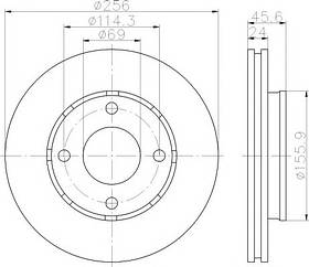 Тормозной диск передний Mitsubishi Colt(2004-2012) TEXTAR PRO 92134803