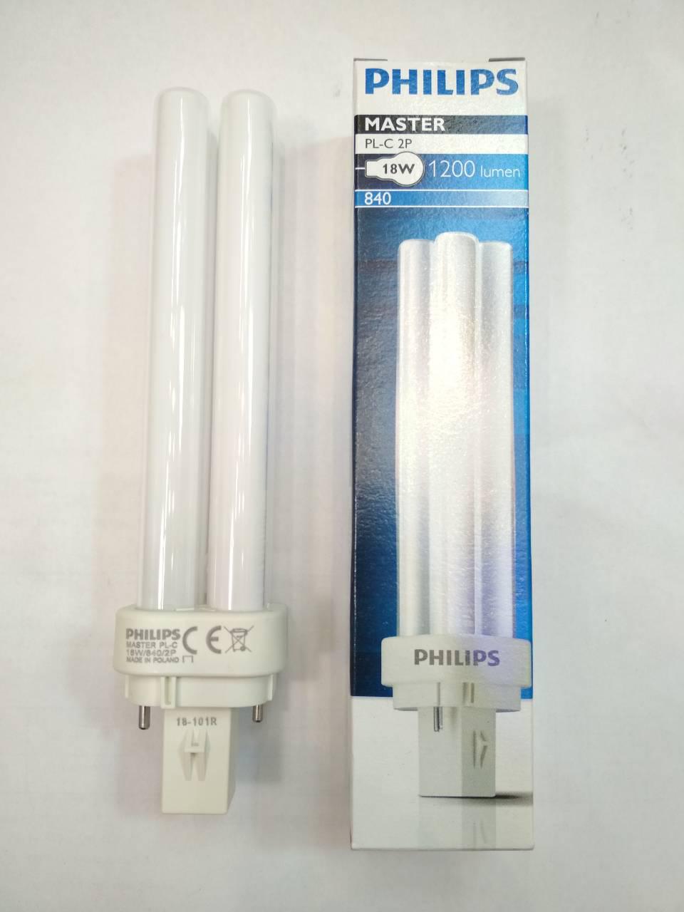 Люмінесцентна лампа енергозберігаюча PHILIPS master PL-З 2P 18W G24d-2 840 1200 Lm