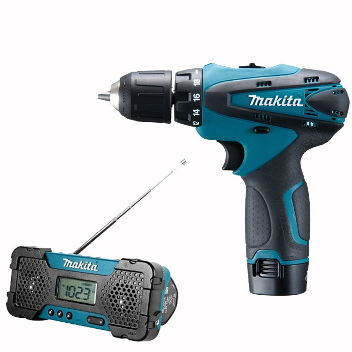Акумуляторний дриль-шурупокрут Makita DF330DWE + радіо MR051