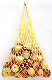 Міцна бавовняна сумка "Авоська" ручної роботи жовта до 20 кг, фото 2