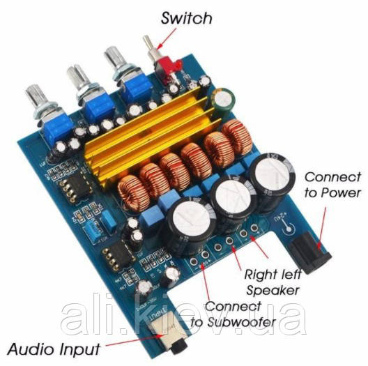 Усилитель D-класс 2*50 1*100Вт TDA3116D2  сабвуфер підсилювач плата аудио