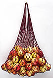 Авоська Шоппер - модна  сумка з натуральної бавовни вишнева ручної роботи до 20 кг, фото 2