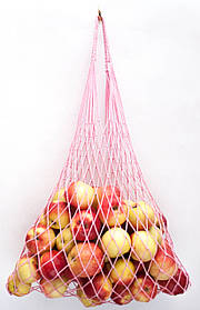 Жіноча сумка ручної роботи "Авоська" рожева до 20 кг.