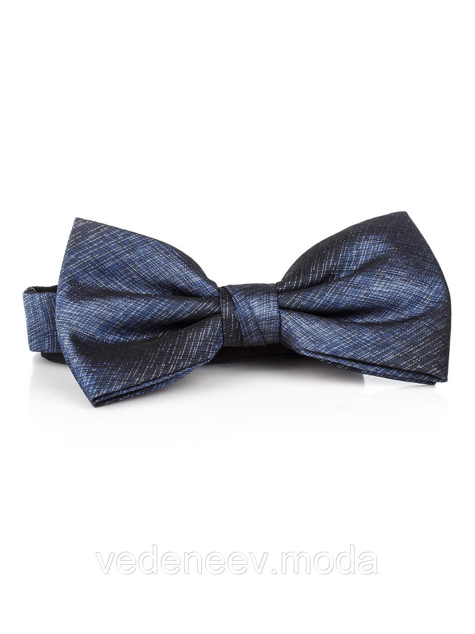 Краватка метелик двошарова темно-синя, фото 1