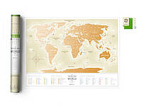 Скретч карта мира Travel Map Gold (русский язык) в тубусе
