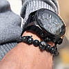 Чоловічий браслет з натурального каміння, кам'яний браслет з черепом з Яшми, фото 9