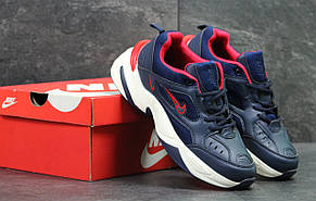 Чоловічі кросівки Nike M2K Tekno,темно сині з червоним, фото 3