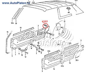 Кліпса кріплення кришки багажного відсіку на Ауді, фото 3