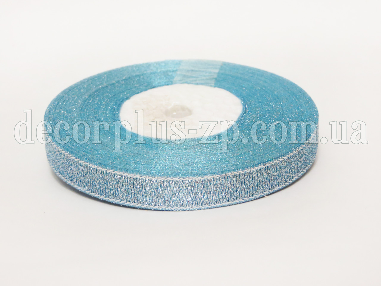 Стрічка парча 0.9 см, блакитна, фото 1