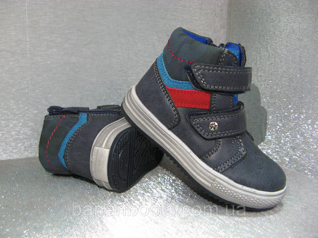 Черевики дитячі сині туфлі для хлопчика 24р., фото 1