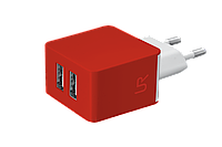 Сетевое зарядное устройство Trust Urban Revolt Dual Smart Wall Charger - Red