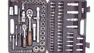 Набір торцевих головок і біт 94 предмети з робочим квадратом 1/4, 1/2 (+футляр) LAVITA