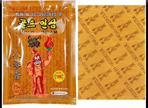 Знеболювальні та зігрівальні корейські пластирі з червоним женьшенем 25 шт.