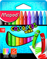 Мелки восковые 12 цветов COLOR PEPS Wax Crayons, Maped