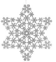 Новорічна прикраса Сніжинки 32 см, колір: срібло (12 шт в упаковці)