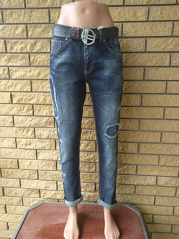 Джинси жіночі джинсові стрейчеві з поясом у подарунок JASS JEANS, Туреччина, фото 1