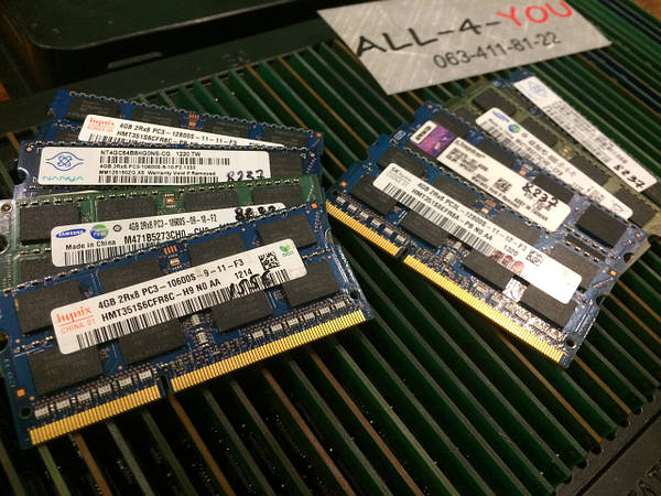 DDR3 4GB SO DIMM PC3 8500 10600 12800S 1066 1333 1600mHz Intel AMD