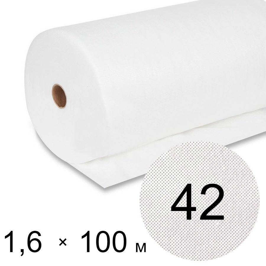 Агроволокно біле 42 uv - 1,6 × 100 м, фото 1