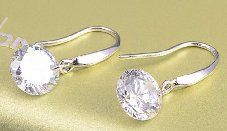Сережки з прозорим каменем Sterling Silver VSH, фото 1