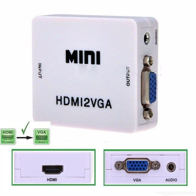 Конвертер видеосигнала HDMI на VGA преобразователь HDMI2VGA, фото 3