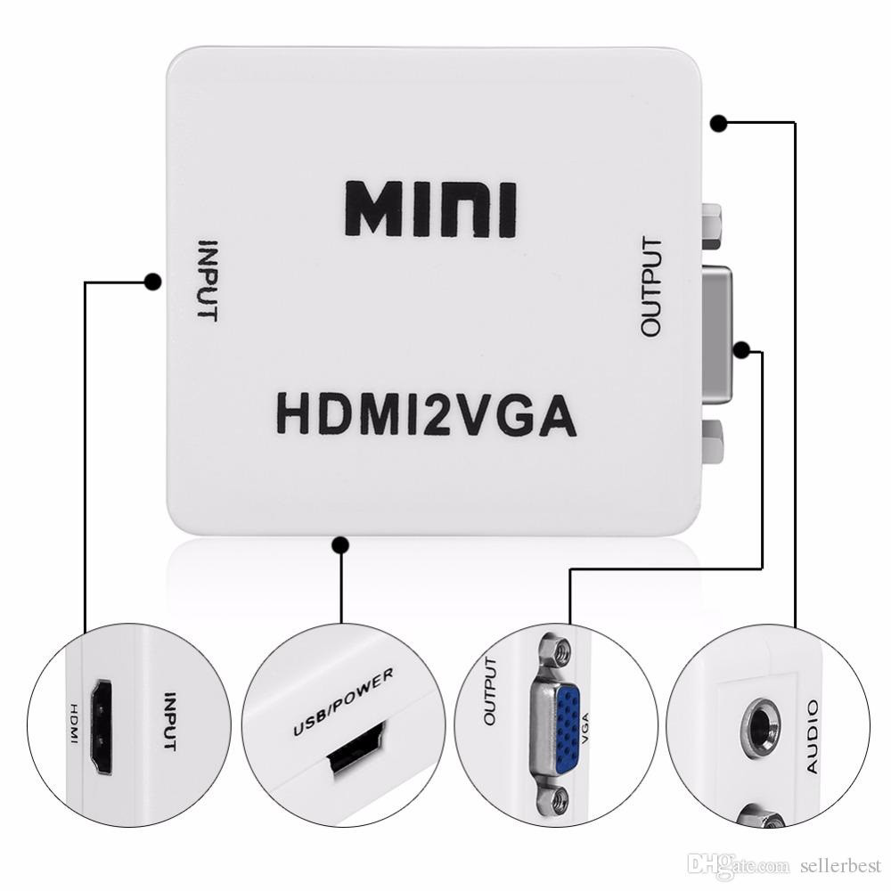 Конвертер видеосигнала HDMI на VGA преобразователь HDMI2VGA, фото 2