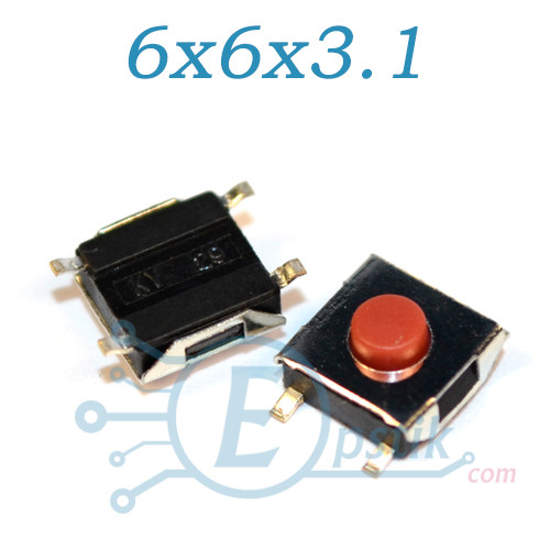 Кнопка тактова 6x6x3.1мм 4pin