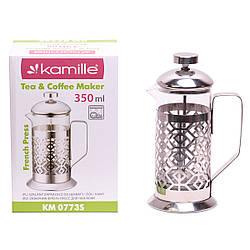 Френч-прес Kamille 350 мл скляний заварник для чаю та кави