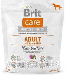 Корм Brit Care Adult Medium Breed LambaRice з рисом і ягням для дорослих собак середніх порід, 3 кг